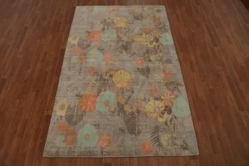 Nature Print Art Deco Oriental Area Rug 5x8