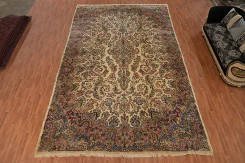 Antique Kerman Vegetable Dye Persian Large Rug 12x19