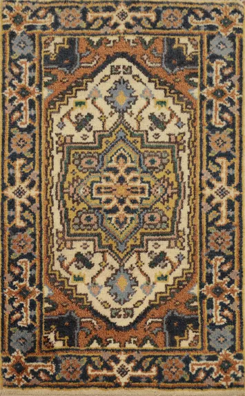 Handmade Wool Heriz Serapi Accent Rug 2x3