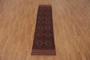 Geometric Balouch Afghan Runner Rug 2x8