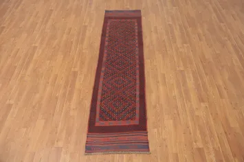 Geometric Balouch Afghan Runner Rug 2x8