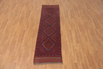 Geometric Balouch Afghan Runner Rug 2x8
