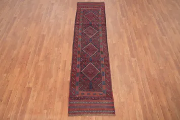 Geometric Balouch Afghan Runner Rug 2x8
