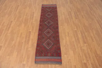 Geometric Balouch Afghan Runner Rug 2x8