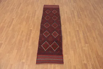 Tribal Red Balouch Afghan Runner Rug 2x8