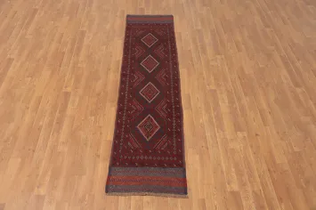 Tribal Red Balouch Afghan Runner Rug 2x8