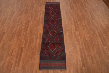 Handmade Wool Balouch Afghan Runner Rug 2x8