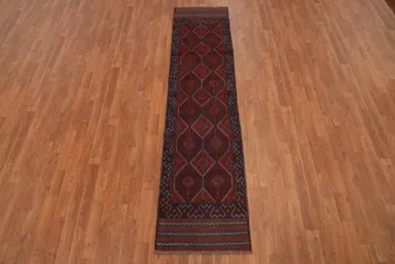 Handmade Wool Balouch Afghan Runner Rug 2x8