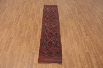 Geometric Balouch Afghan Runner Rug 2x8
