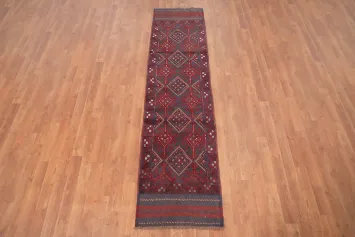 Geometric Balouch Afghan Runner Rug 2x8