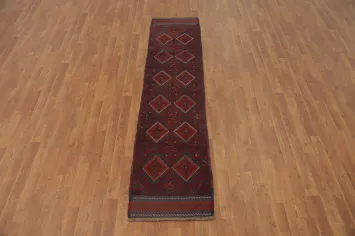 Geometric Balouch Afghan Runner Rug 2x8