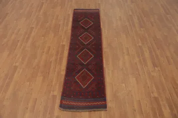 Geometric Balouch Afghan Runner Rug 2x8