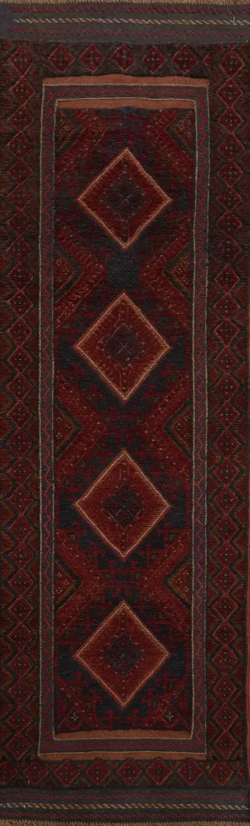Handmade Wool Balouch Afghan Runner Rug 2x7