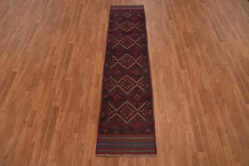 Handmade Wool Balouch Afghan Runner Rug 2x8