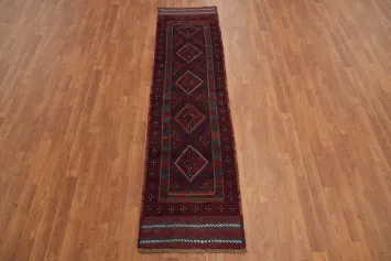 Handmade Wool Balouch Afghan Runner Rug 2x8