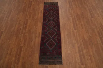 Handmade Wool Balouch Afghan Runner Rug 2x8