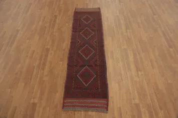 Handmade Wool Balouch Afghan Runner Rug 2x8