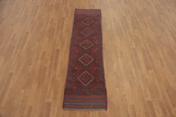 Geometric Balouch Afghan Runner Rug 2x8