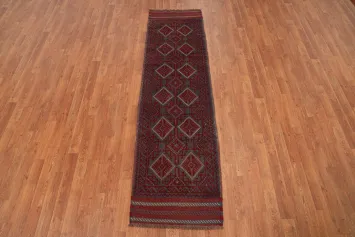 Geometric Balouch Afghan Runner Rug 2x8
