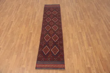 Handmade Wool Balouch Afghan Runner Rug 2x8