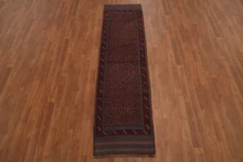 Geometric Balouch Afghan Runner Rug 2x8