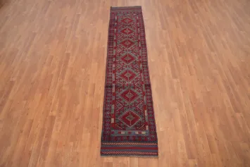 Geometric Balouch Afghan Runner Rug 2x9