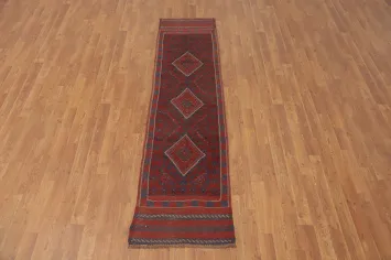 Tribal Red Balouch Afghan Runner Rug 2x8