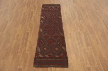 Geometric Balouch Afghan Runner Rug 2x8