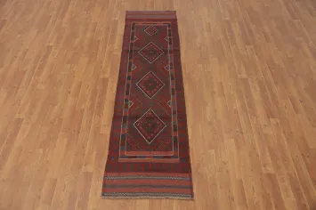 Geometric Balouch Afghan Runner Rug 2x8