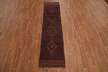 Geometric Balouch Afghan Runner Rug 2x8