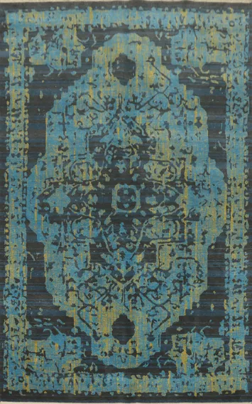Distressed Look Heriz Room Size Area Rug 6x9