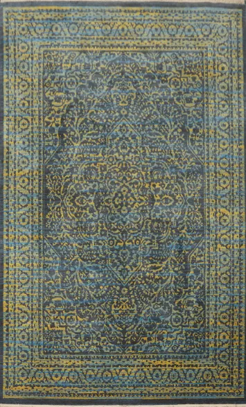 Geometric Oushak Living Room Area Rug 6x9