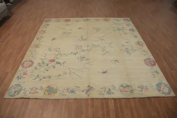 Vegetable Dye Art Deco Square Area Rug 10x10