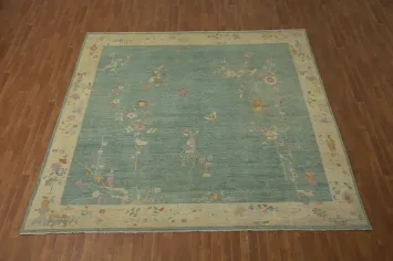 Vegetable Dye Art Deco Square Area Rug 10x10