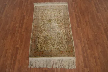 Antique Animals Design Hereke Vegetable Dye Rug 3x6