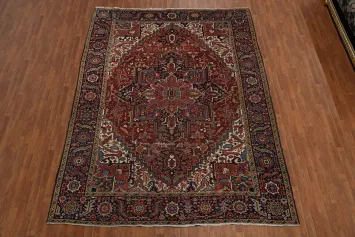 Antique Vegetable Dye Heriz Persian Area Rug 9x12
