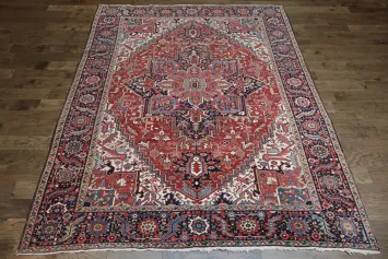Antique Vegetable Dye Heriz Persian Area Rug 9x12