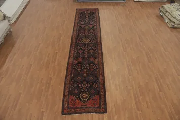 Pre-1900 Vegetable Dye Malayer Persian Runner Rug 4x17
