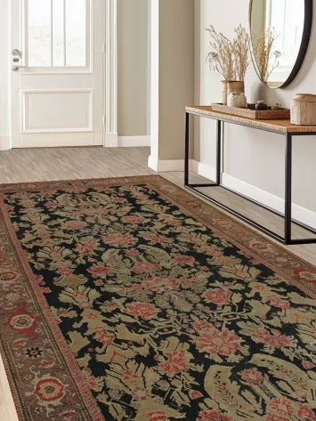 Pre-1900 Antique Karabagh Vegetable Dye Large Rug 7x19