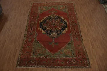 Pre-1900 Vegetable Dye Heriz Serapi Persian Large Rug 10x16