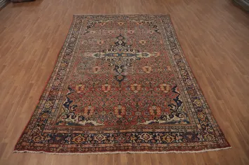 Pre-1900 Vegetable Dye Mahal Persian Area Rug 8x12