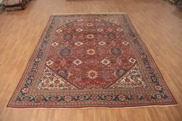 Pre-1900 Antique Vegetable Dye Mahal Persian Area Rug 9x12