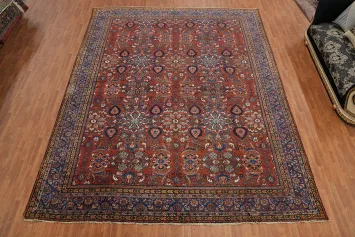 Pre-1900 Vegetable Dye Sultanabad Persian Large Rug 13x16
