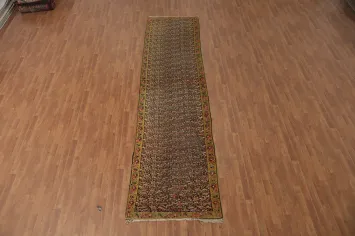 Pre-1900 Vegetable Dye Bakhtiari Persian Runner Rug 3x15