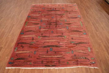 Vintage Wool Art Deco Chinese Area Rug 7x10