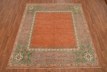 Vegetable Dye Orange Ziegler Square Area Rug 8x8
