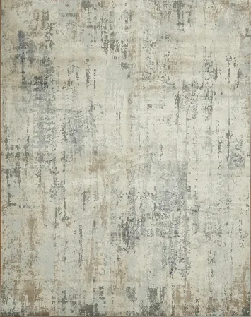 Elegant Neutral Tones Distressed Abstract Rug for Modern Spaces 8x10