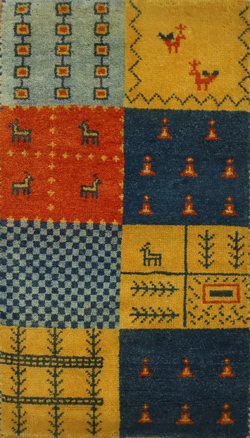 Handmade Wool Animals Gabbeh Oriental Rug 2x3
