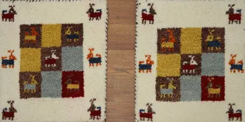 Set of Two Handmade Gabbeh Oriental Rugs 1x1