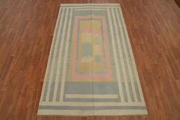 Tribal Wool Kilim Room Size Area Rug 5x9